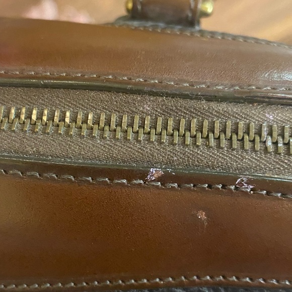 Vintage Dooney & Bourke All Weather Leather Brown Black Handbag Bag Satchel D&B - Picture 13 of 15